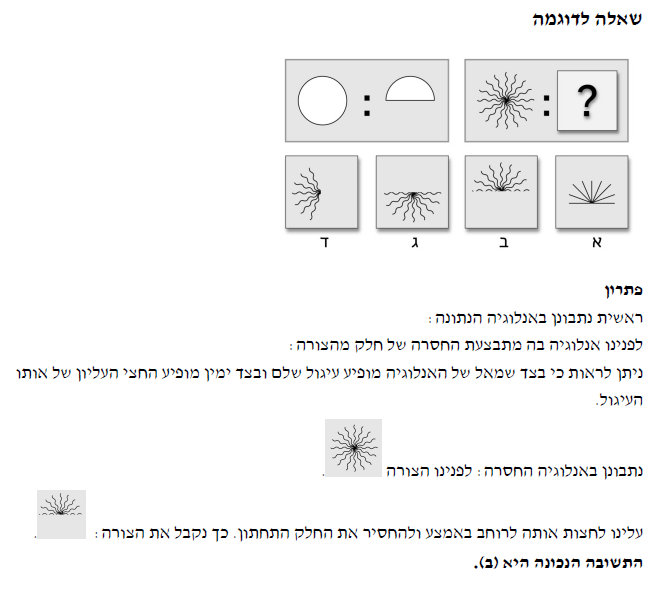 מבחני מיון - שאלה לדוגמא - צורני